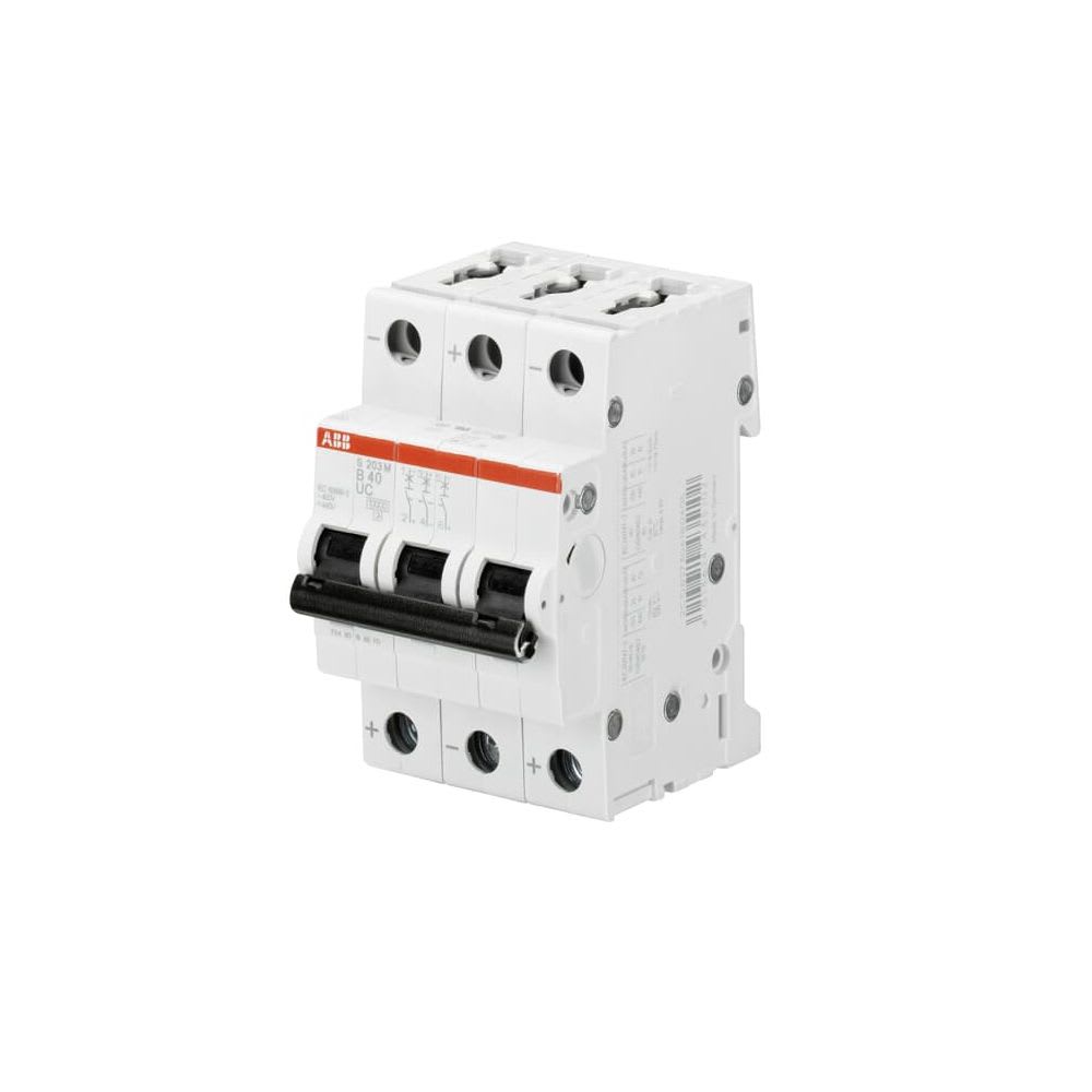 INTERRUPTOR TERMOMAGNETICO 3X4A 25/10KA 220DC/440AC/DC TIPO C DIN 2CDS273061R0044 ABB1