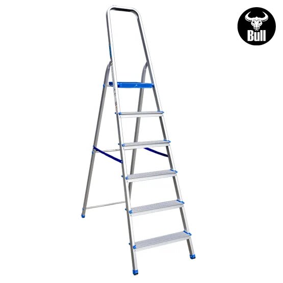 ESCALERA ALUMINIO TIPO BANQUETA 6 PASOS 150KG 1.28M AB150-6IA AMERICAN BULL2
