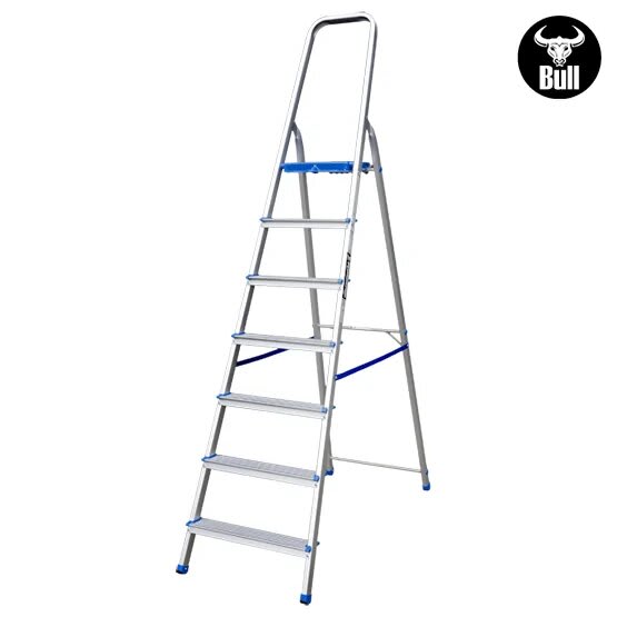 ESCALERA ALUMINIO TIPO BANQUETA 7 PASOS 150KG 1.50M AB150-7IA AMERICAN BULL3