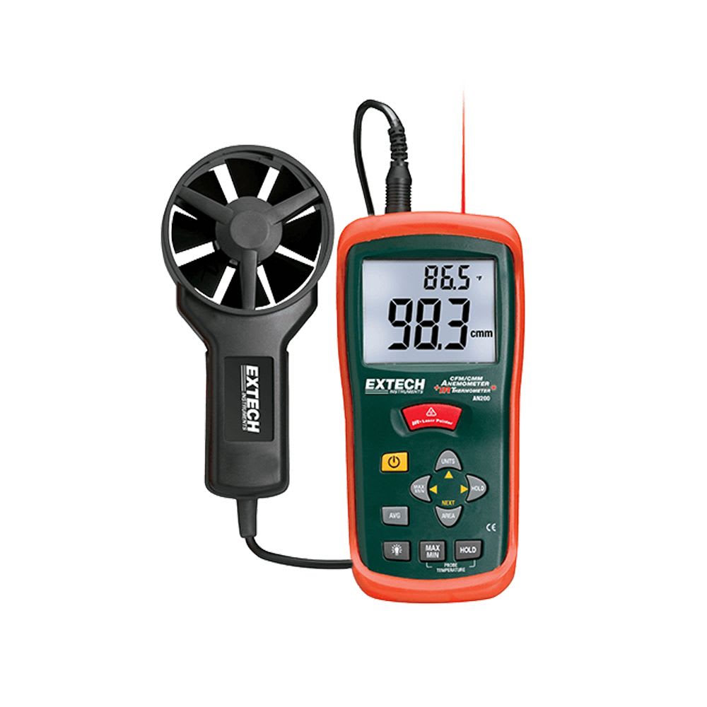 ANEMOMETRO CFM/CMM CON TERMOMETRO IR AN200 EXTECH