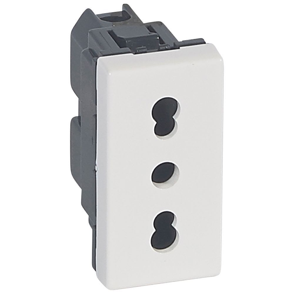 TOMACORRIENTE BIPASO 2X10/16A+T 1 MODULO BLANCO MOSAIC 77511 BTICINO