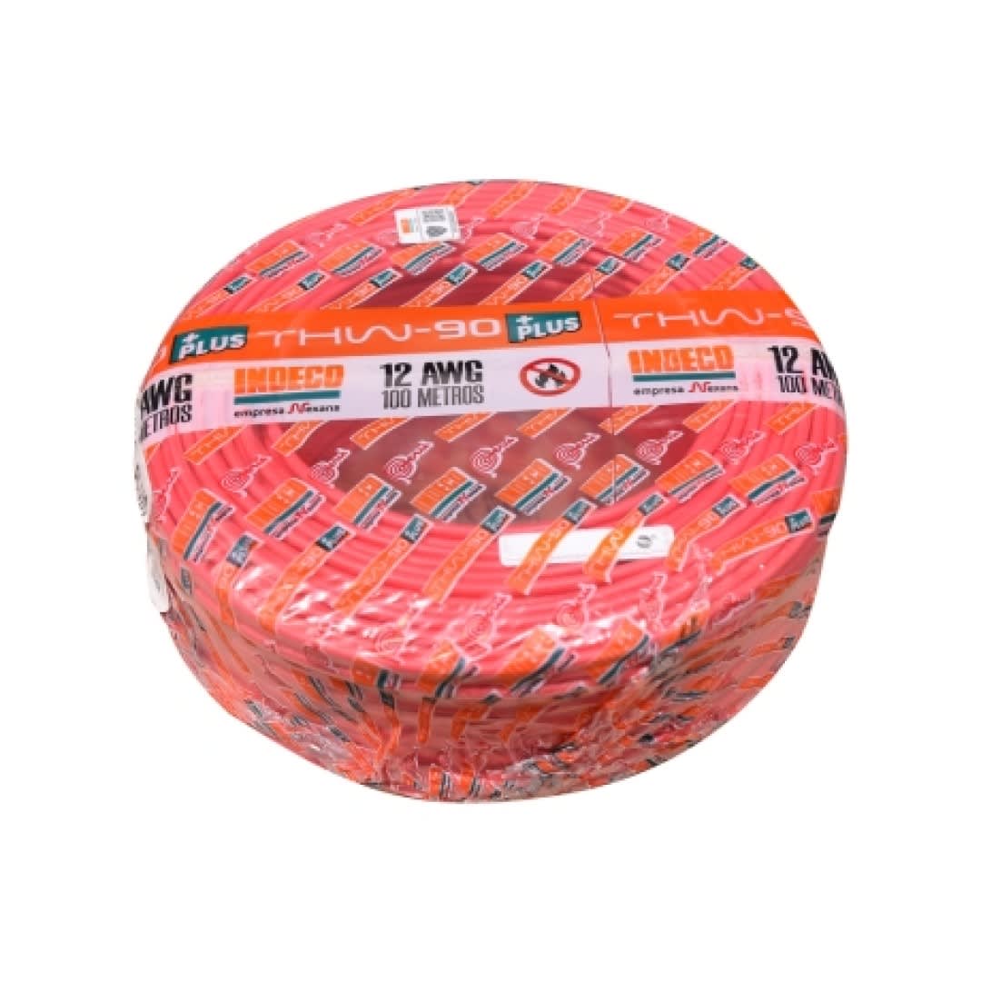 CABLE THW-90+ 10AWG 750V AISLAMIENTO PVC ROJO CLASE 2 X ROLLO 10050368 INDECO1