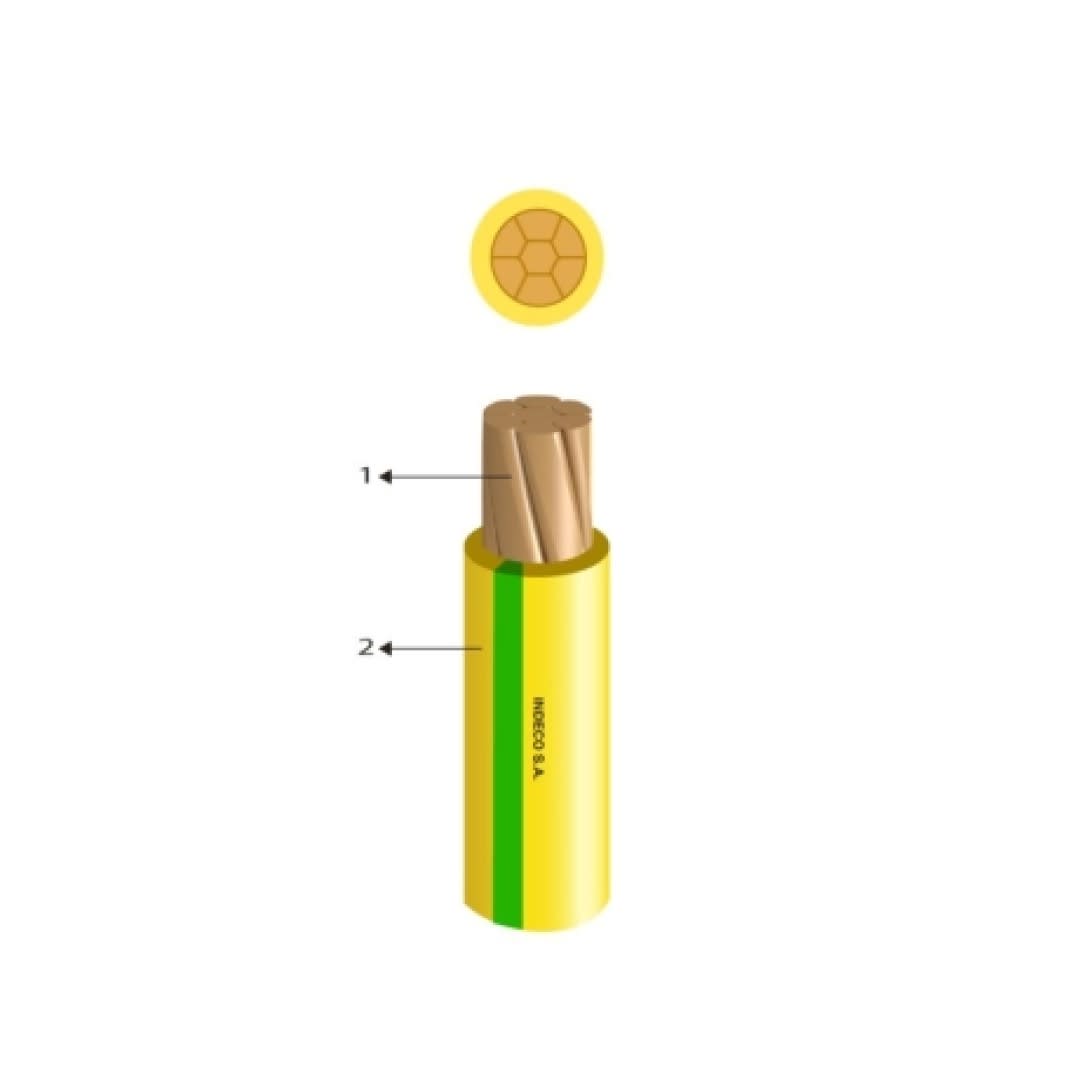 CABLE PUESTA A TIERRA CPT 10AWG PVC AMARILLO-VERDE X ROLLO 10050367 INDECO