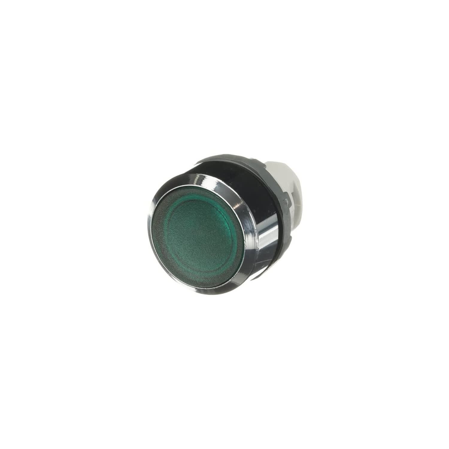 CABEZA PARA PULSADOR LUMINOSO RASANTE VERDE 22MM PLASTICO CROMADO 1SFA611100R3102 ABB1
