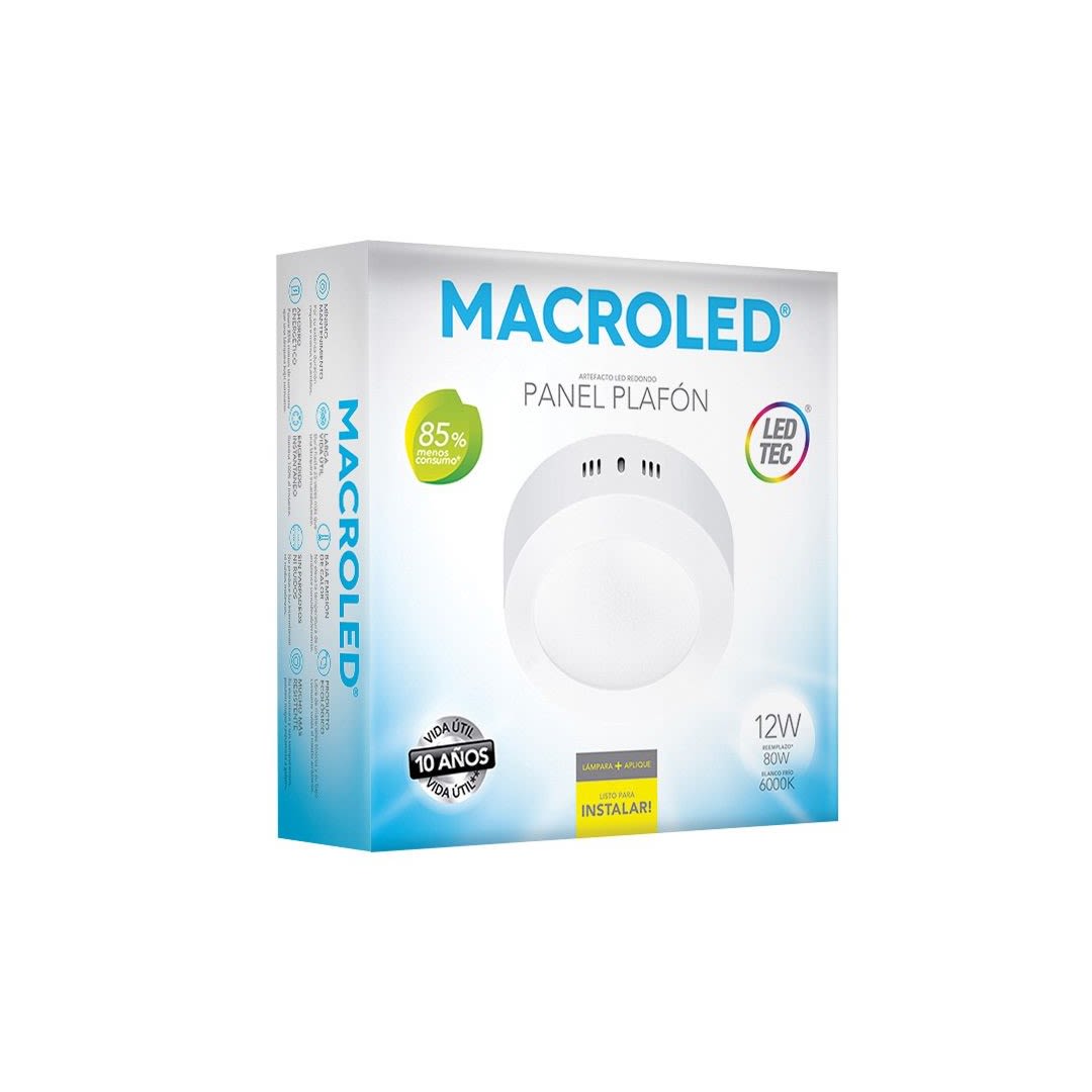 DOWNLIGHT PLAFON PR 12W/860 1080LM REDONDO PR12CW MACROLED2