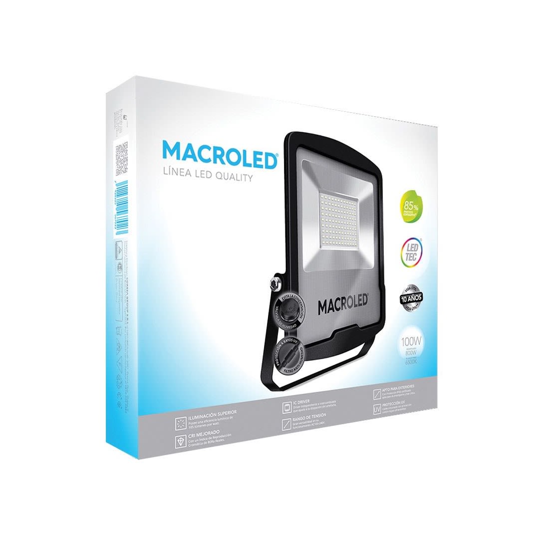 REFLECTOR LED PRO FLSV2 100W/830 11000LM BK FLSV2-100WW MACROLED2