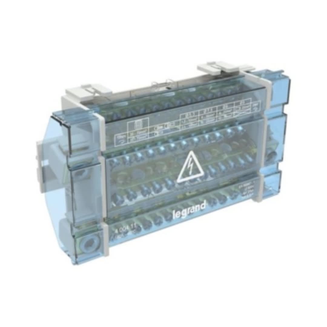 REPARTIDOR DE BARRAS ESCALONADAS TETRAPOLAR DE 160A CON 10 MODULOS. 400411 LEGRAND
