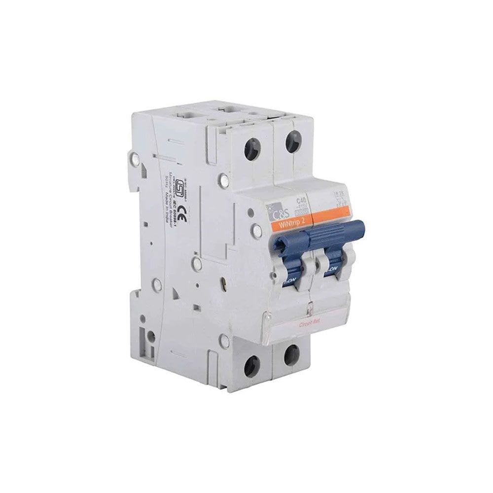 INTERRUPTOR TERMOMAGNETICO 2X32A 10KA 240/415V TIPO C DIN CSMBS2C32 CONTROL SWITCHGEAR