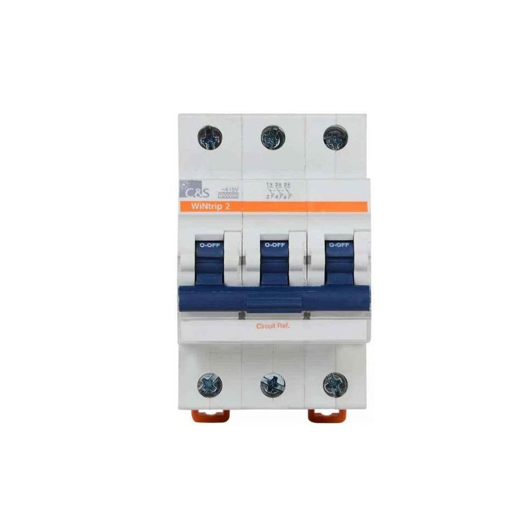 INTERRUPTOR TERMOMAGNETICO 3X63A 10KA 240/415V TIPO C DIN CSMBS3C63 CONTROL SWITCHGEAR1