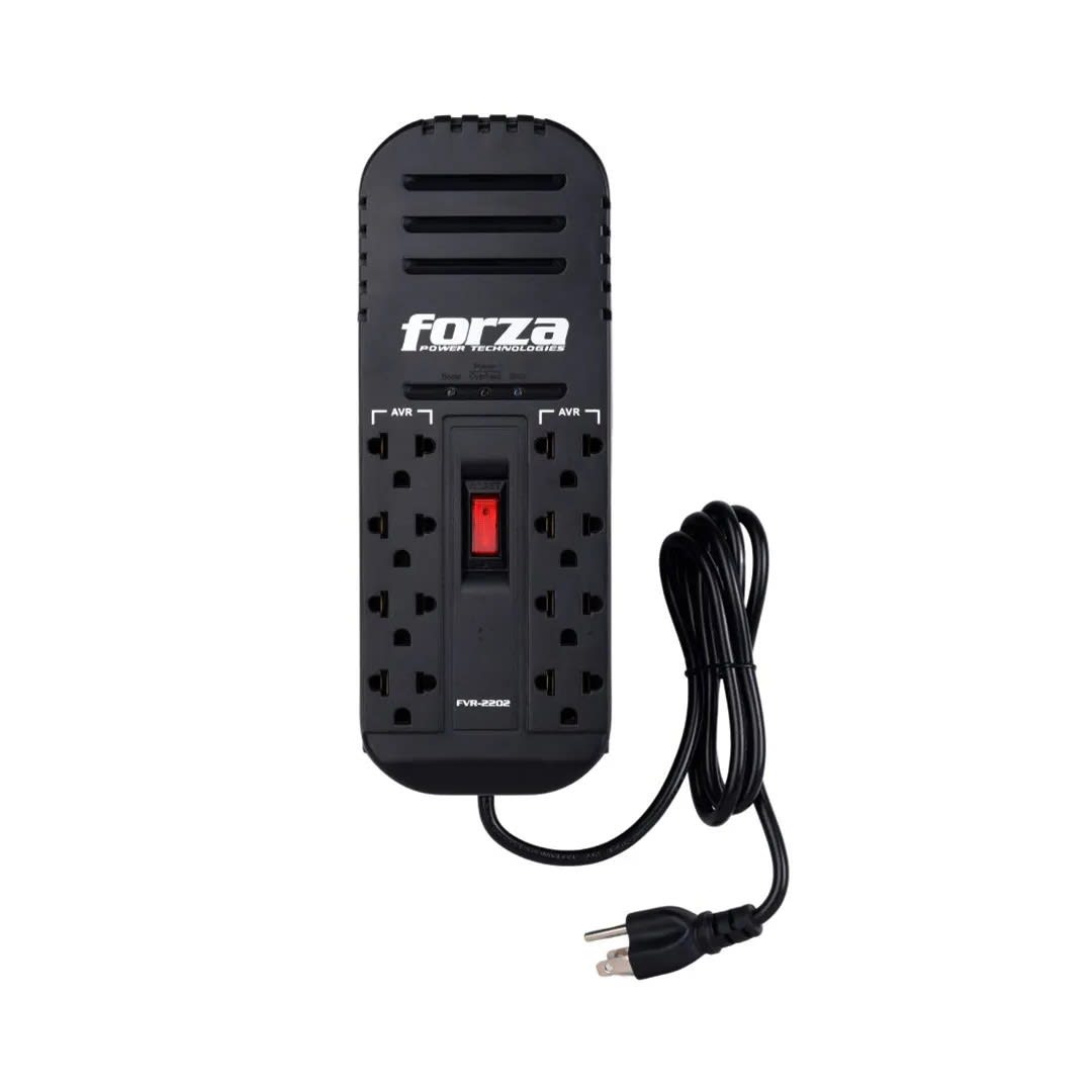 ESTABILIZADOR DE VOLTAJE FVR2202 2200VA/1100W NEGRO FORZA6