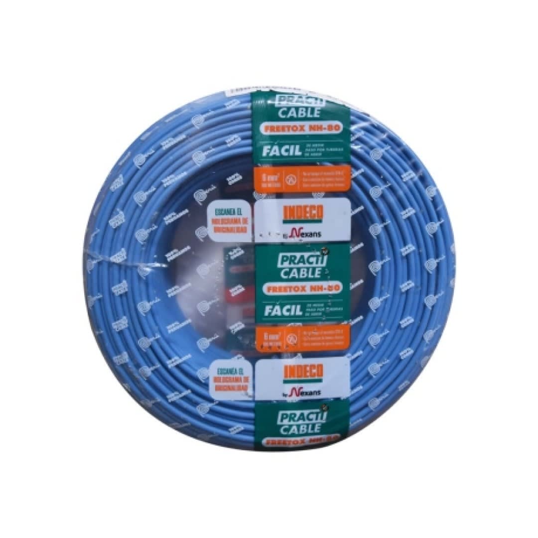 CABLE NH-80 6MM2 450/750V LIBRE HALOGENO AZUL CLASE 2 X ROLLO PRACTICABLE 10051883 INDECO1