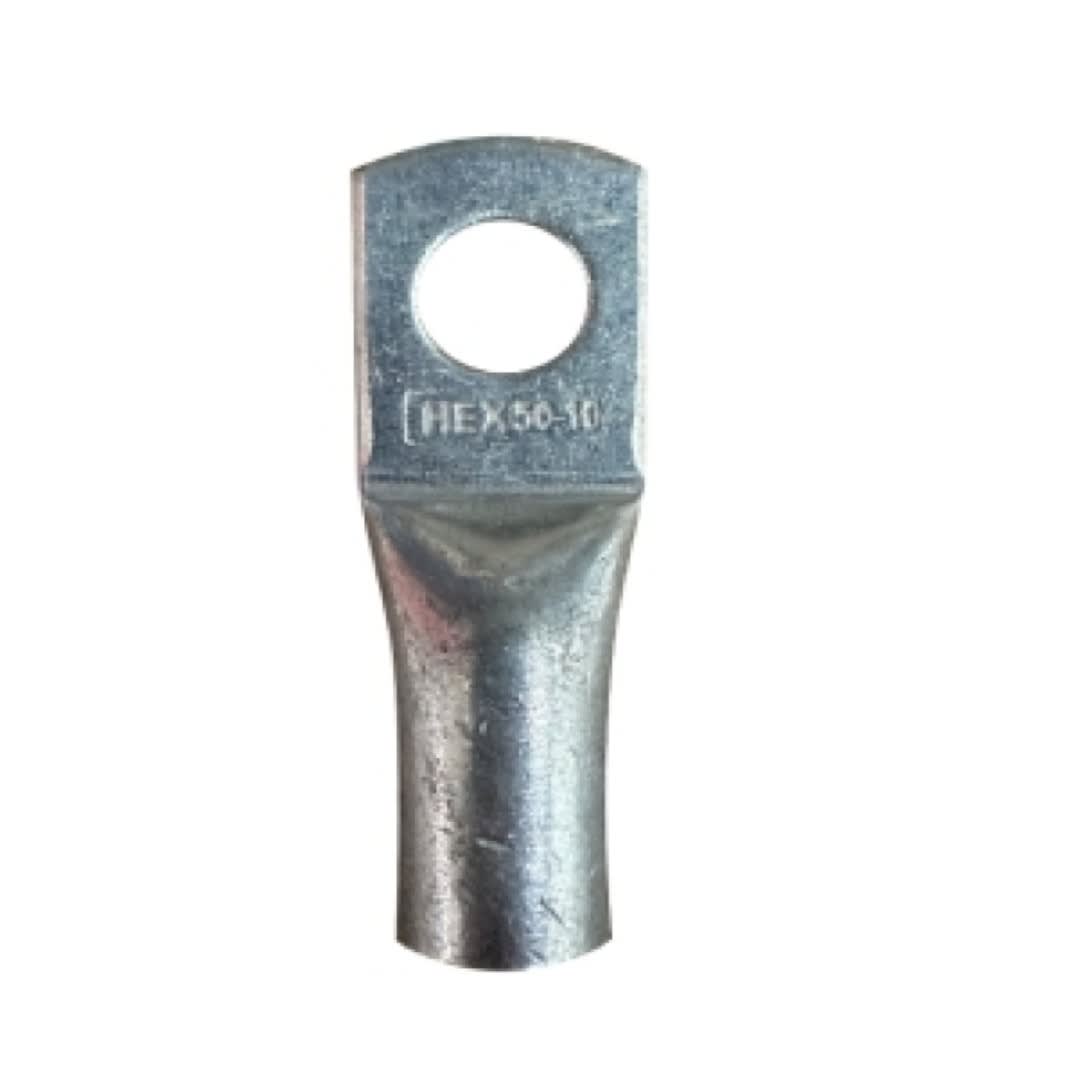 TERMINAL A COMPRESION CON BARRIL LARGO CU/ES.50MM2 1H 3/8 35KV H-PLUS HEX