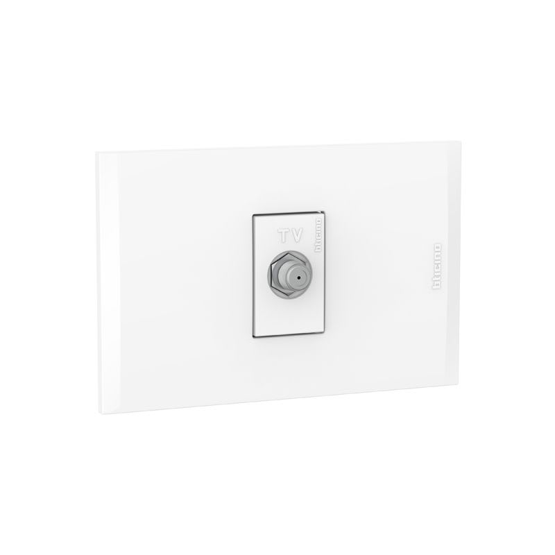 TOMA COAXIAL TV TIPO F BLANCO C/PLACA BLANCA MODUS STYLE AH2152E1B BTICINO1