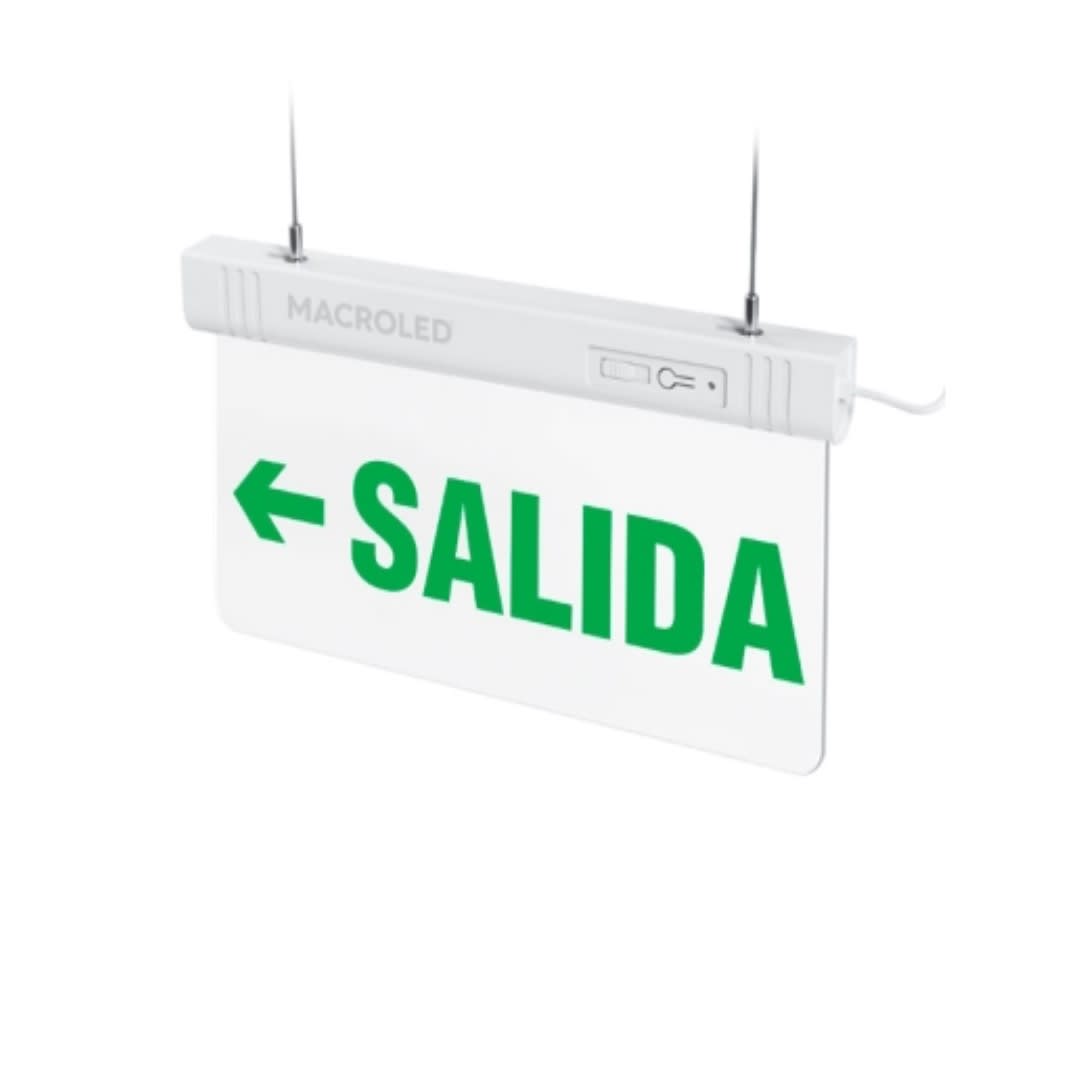 LUMINARIA DE EMERGENCIA SEÑAL LED CSL-SAL-IZQ-A MACROLED1