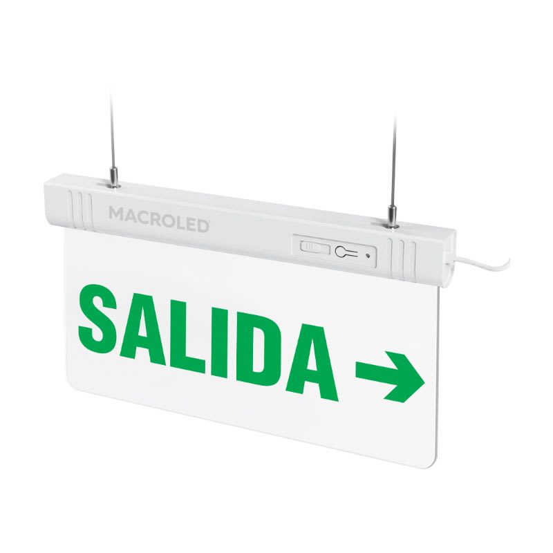 LUMINARIA DE EMERGENCIA SEÑAL LED CSL-SALIDA DERECHA 1W CSL-SAL-DER-A MACROLED3