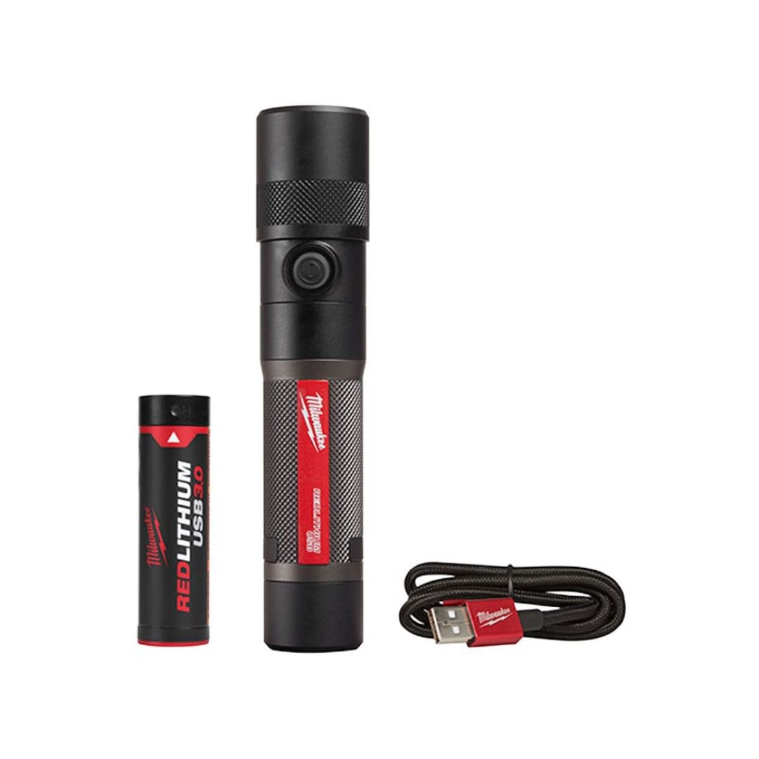 LINTERNA MANUAL 100 A 1100 LUMENES IP67 Y REDLITHIUM USB 2161-21 MILWAUKEE