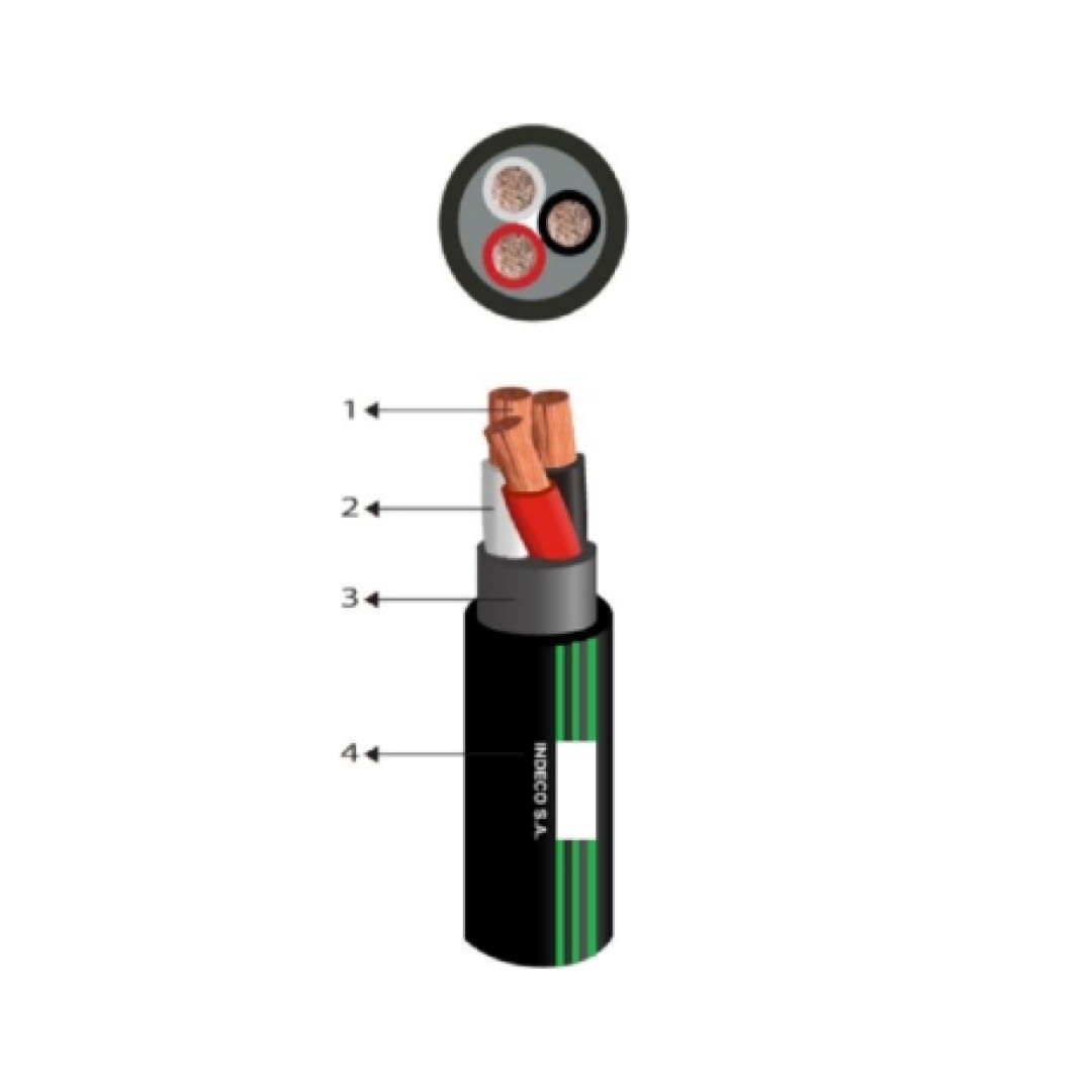 CABLE DE ARRASTRE VULCANIZADO NMT 2X12AWG 500V X ROLLO PRACTICABLE 10053283 INDECO