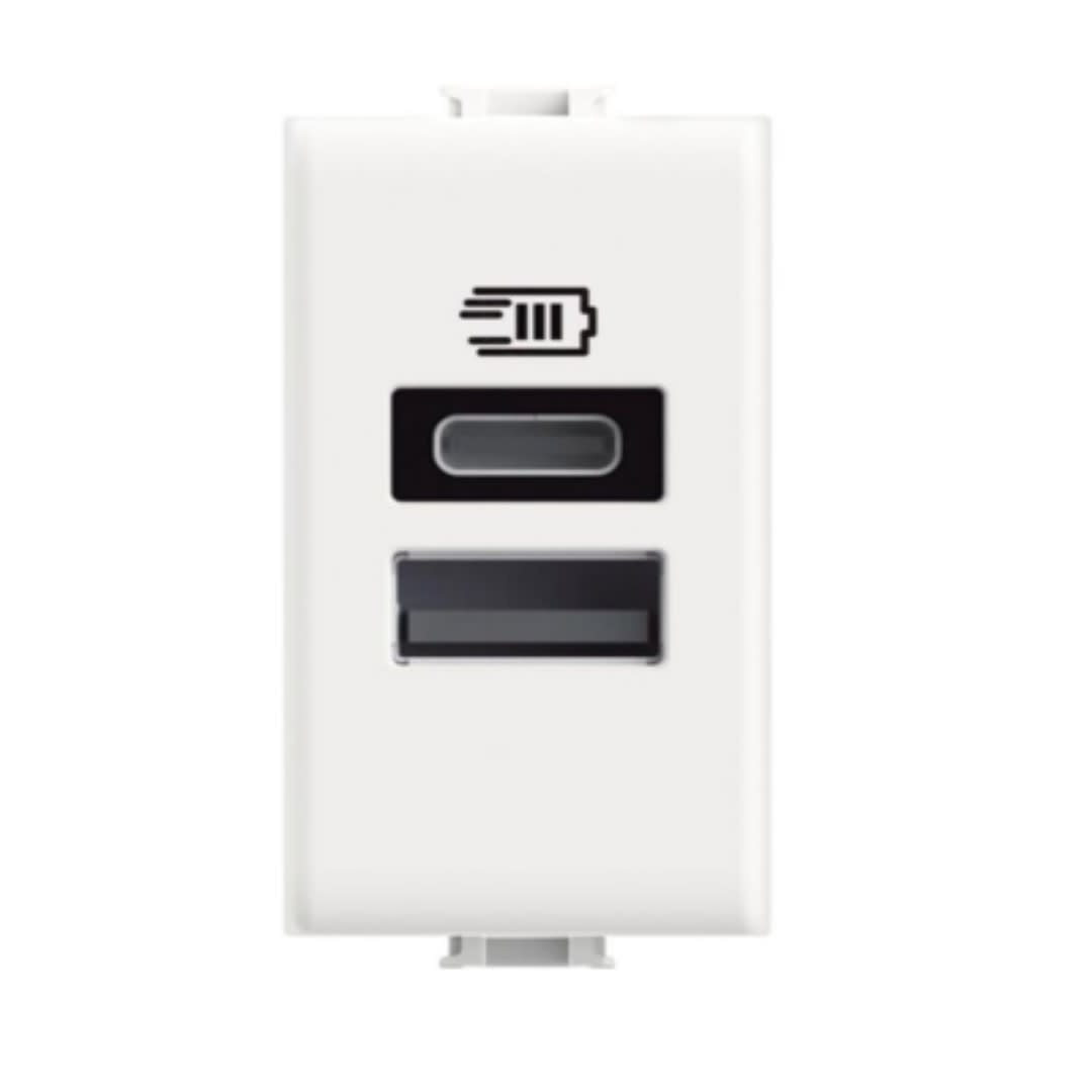 CARGADOR DOBLE USB TIPO A+A 1 MODULO 15W COLOR BLANCO MATIX AM4191AA BTICINO