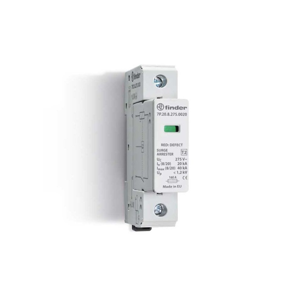 DESCARGADOR DE SOBRETENSIONES T2 40KA 275VAC 1P 7P2182750020 FINDER1