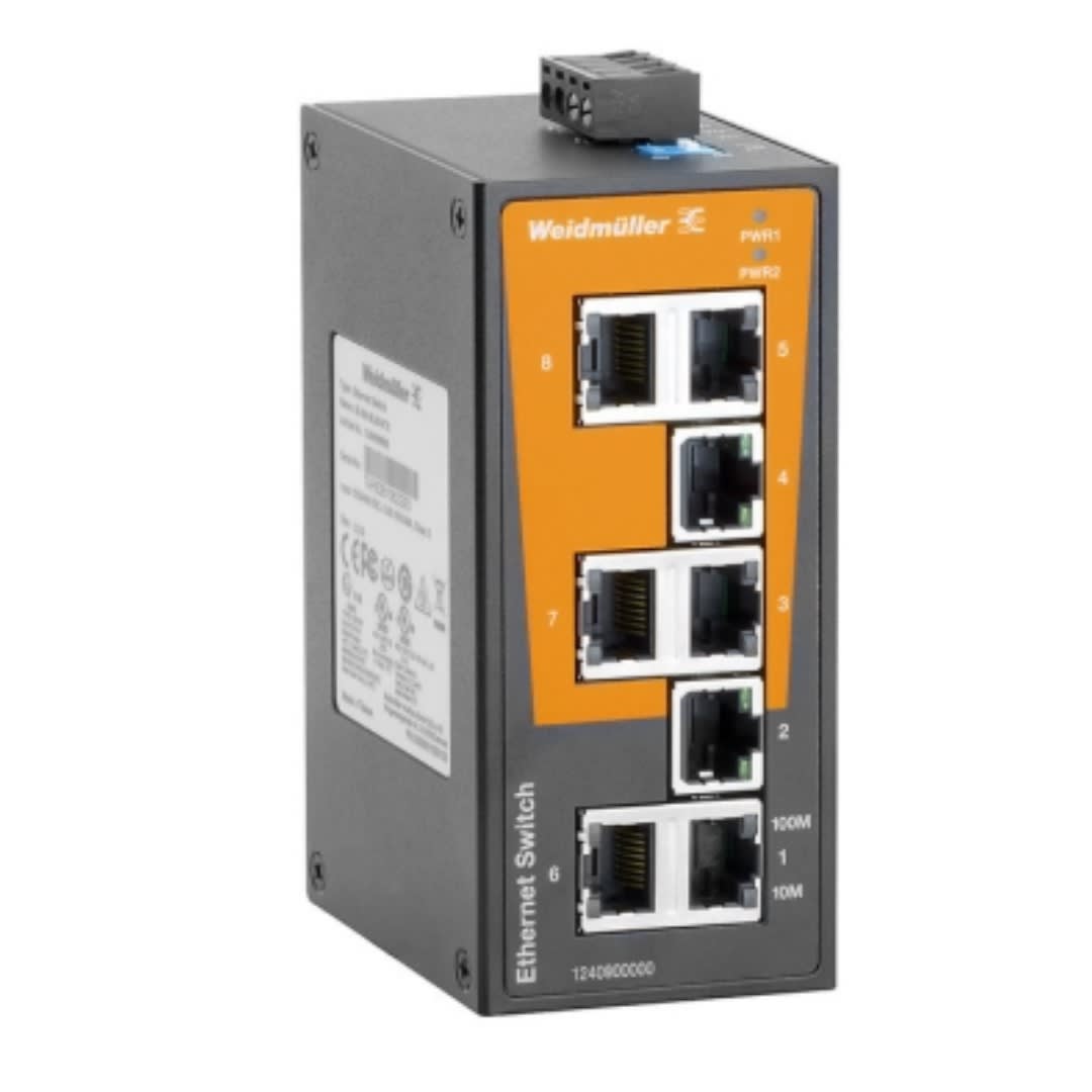 SWITCH ETHERNET 10/100 MBIT/S 8 PUERTOS RJ45 I:10.8 A 52.8VDC 1240900000 WEIDMULLER