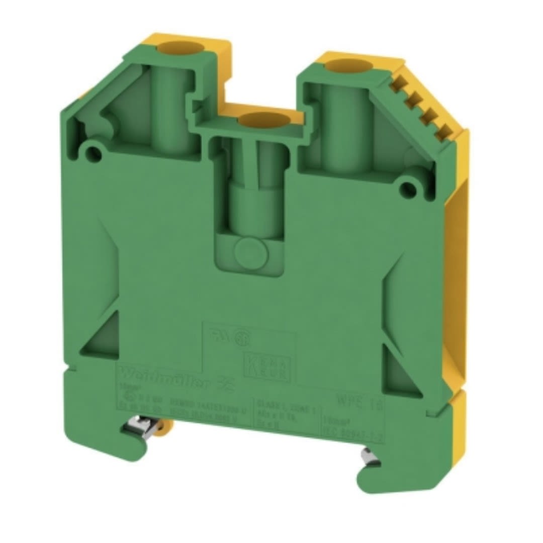 BORNE DE TIERRA 16MM2(1.5-25MM2) 1KV 1 PISO/2 CONEXIONES TORNILLO 1010400000 WEIDMULLER1