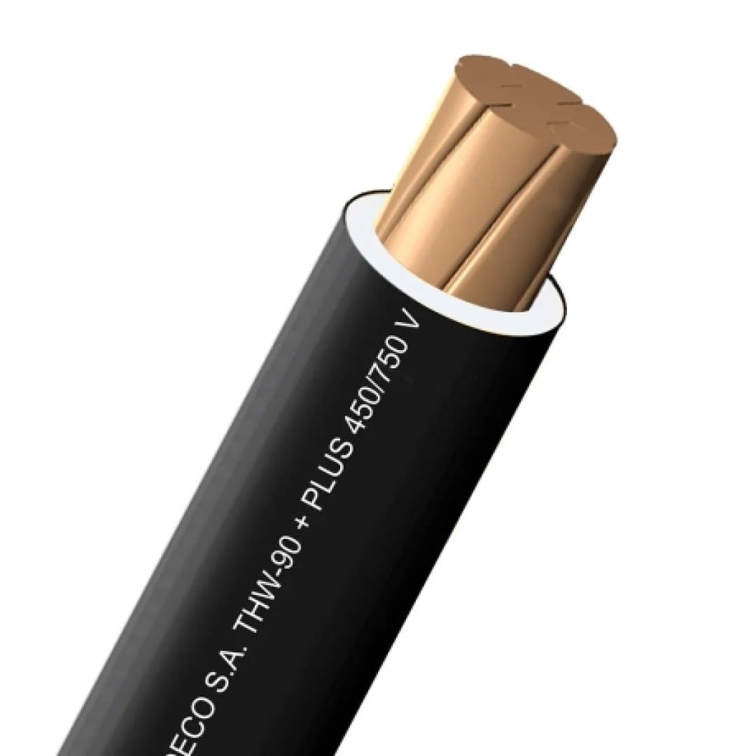 CABLE THW-90+PLUS 14AWG 750V AISLAMIENTO PVC NEGRO CLASE 2 X ROLLO 10055716 INDECO2