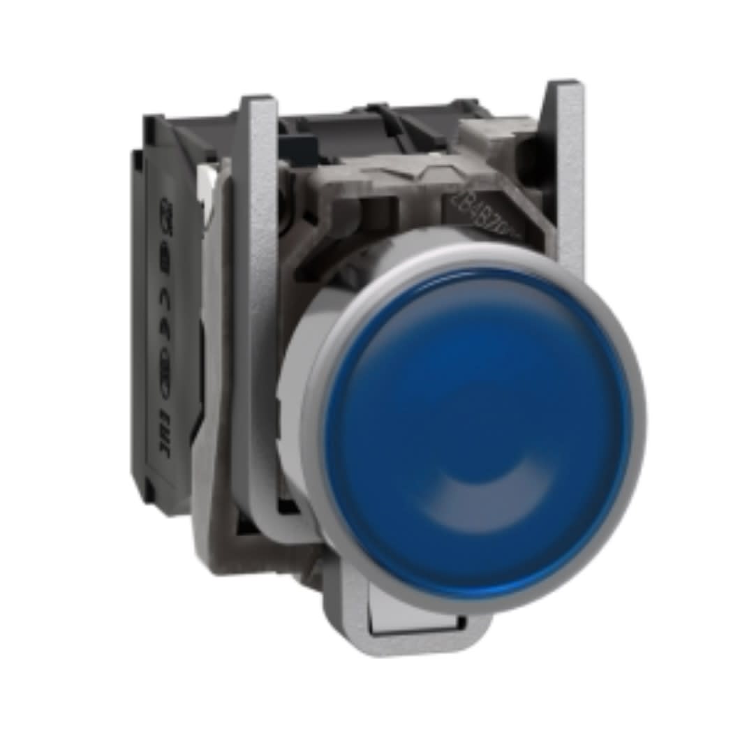 PULSADOR LUMINOSO RASANTE AZUL 22MM 24VAC/DC NA+NC XB4BW36B5 SCHNEIDER ELECTRIC1