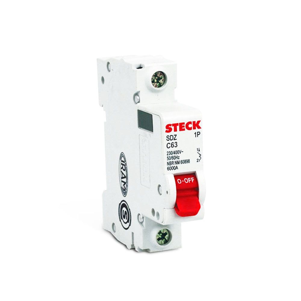 INTERRUPTOR TERMOMAGNETICO 1X2A 6KA 230/400V CURVA C DIN SDZD61C02 STECK