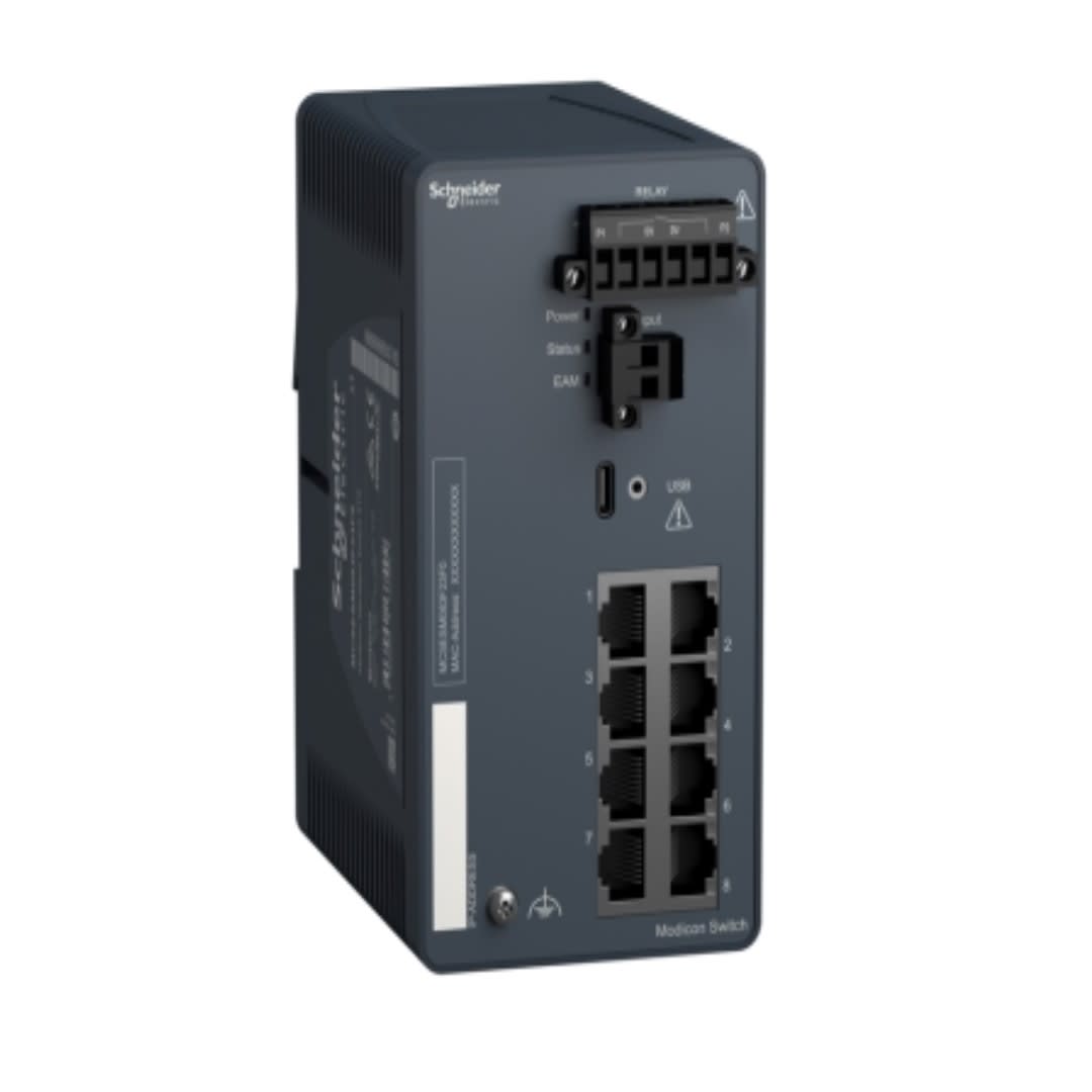 SWITCH ETHERNET ADMINISTRABLE 10/100MB 8XRJ45 12-24VDC MCSESM083F23F0 SCHNEIDER ELECTRIC1