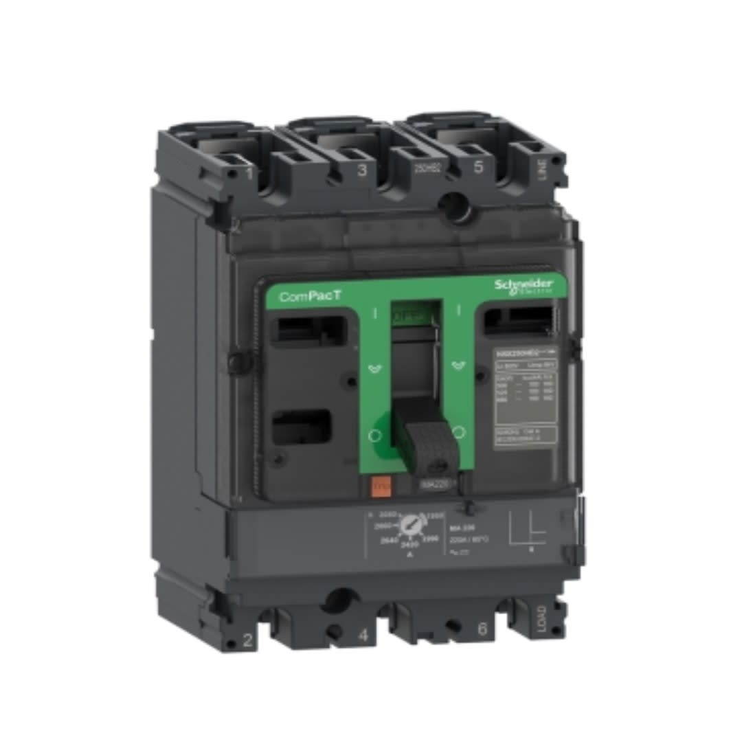 INTERRUPTOR TERMOMAGNETICO REGULABLE 3X1.75-2.5A 65KA 440VAC NSX100H C10H3MA003 SCHNEIDER ELECTRIC1
