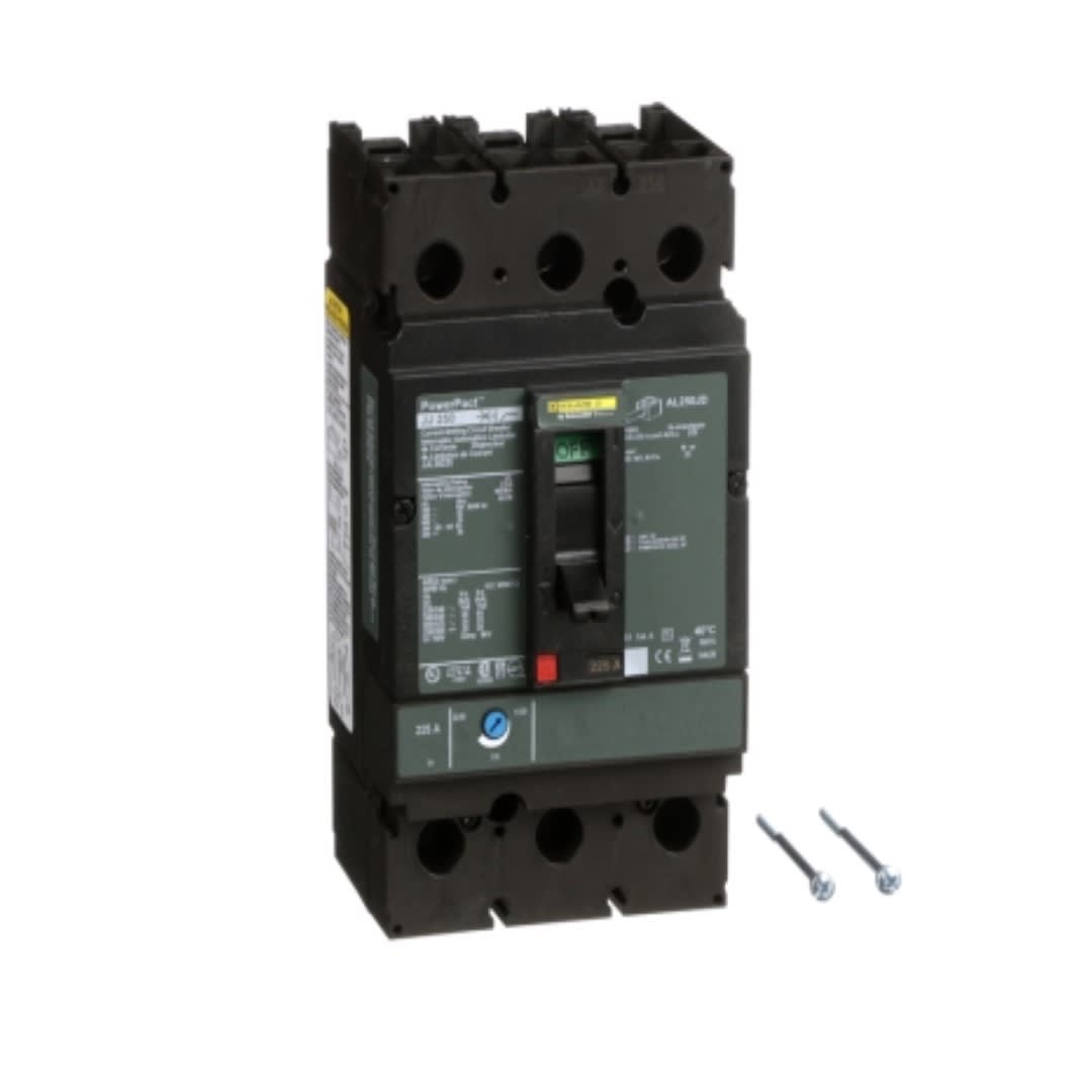 INTERRUPTOR TERMOMAGNETICO FIJO 3X225A 100/65KA 240/480VAC POWERPACT J JJL36225 SCHNEIDER ELECTRIC