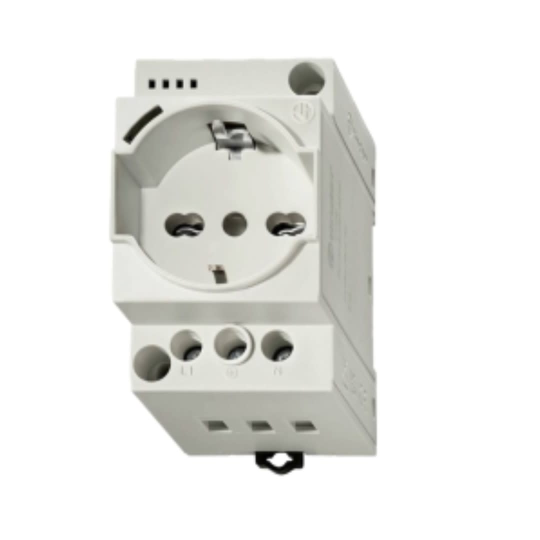 TOMACORRIENTE PARA RIEL SCHUKO 2X16A+T 230V IP20 CON LED RAL7035 7U0082300010 FINDER1