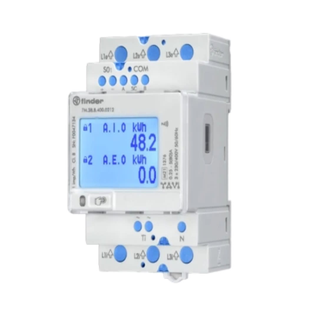 CONTADOR DE ENERGIA 3P+N DIRECTO 80A 230VAC MODBUS 2T NFC 7M3884000212 FINDER
