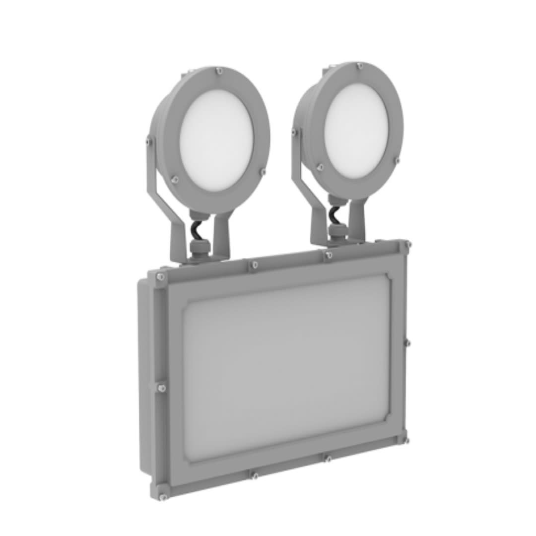 LUMINARIA DE EMERGENCIA LED 2X4W/1280LM/5000K CL1 DIV2 UL GHE-02UEL3128FLMGR GRINSAFE1