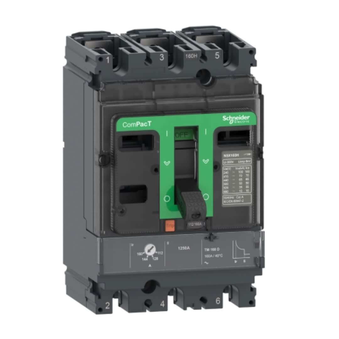 INTERRUPTOR TERMOMAGNETICO REGULABLE 3X56-80A 36KA 220/440V NSX100F C10F3TM080 SCHNEIDER ELECTRIC