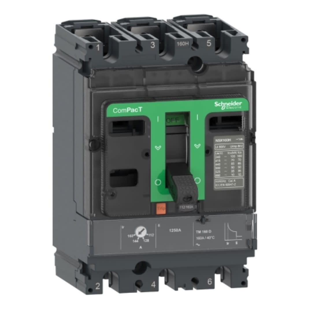 INTERRUPTOR TERMOMAGNETICO REGULABLE 3X70-100A 36KA 220/440V NSX100F C10H3TM100 SCHNEIDER ELECTRIC1