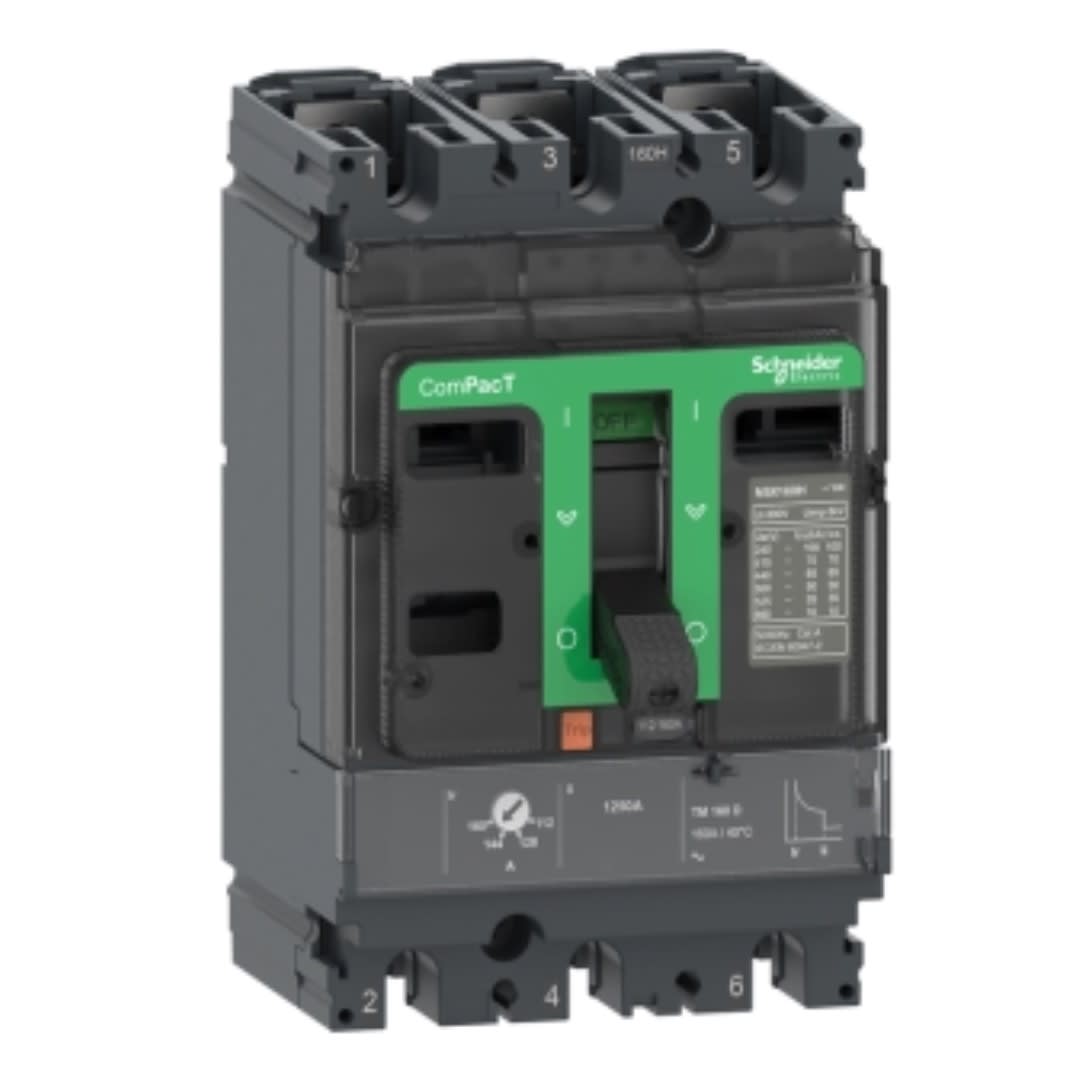 INTERRUPTOR TERMOMAGNETICO REGULABLE 3X50-100A 36KA 220/440V NSX100F C16F3TM125 SCHNEIDER ELECTRIC