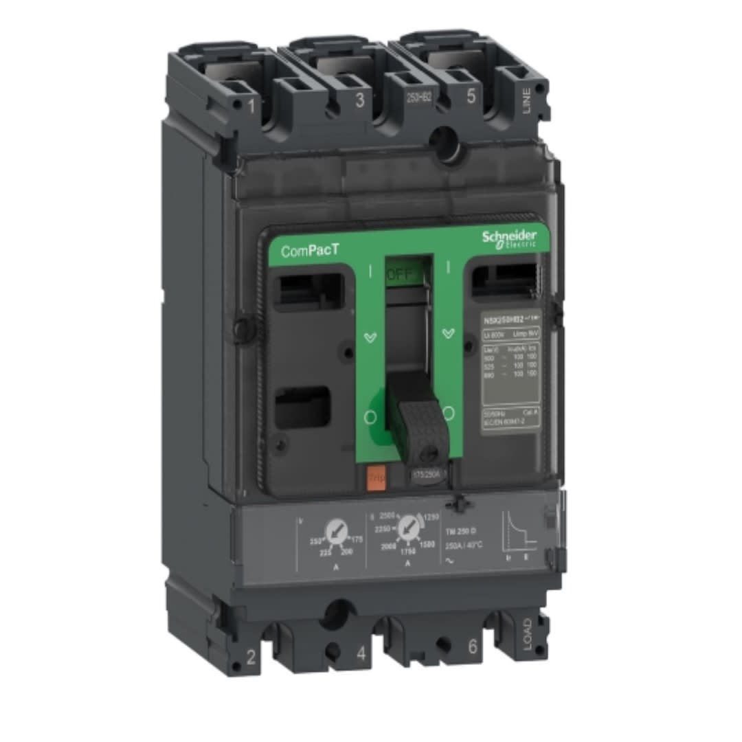 INTERRUPTOR TERMOMAGNETICO REGULABLE 3X140-200A 36KA 220/440V NSX100F C25F3TM200 SCHNEIDER ELECTRIC1