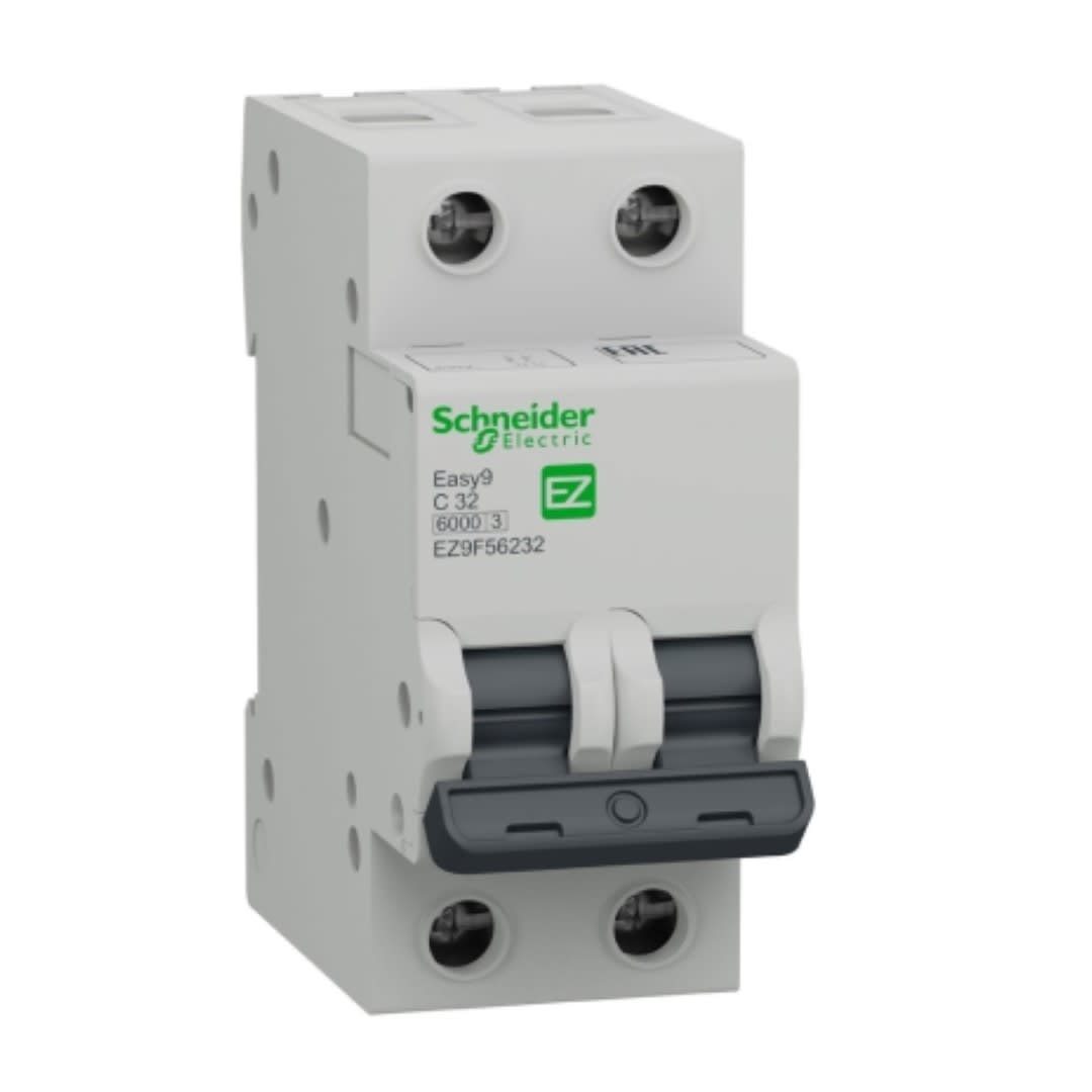 INTERRUPTOR TERMOMAGNETICO 2X32A 10KA/6KA 240/480VAC EZ9F56232 SCHNEIDER ELECTRIC