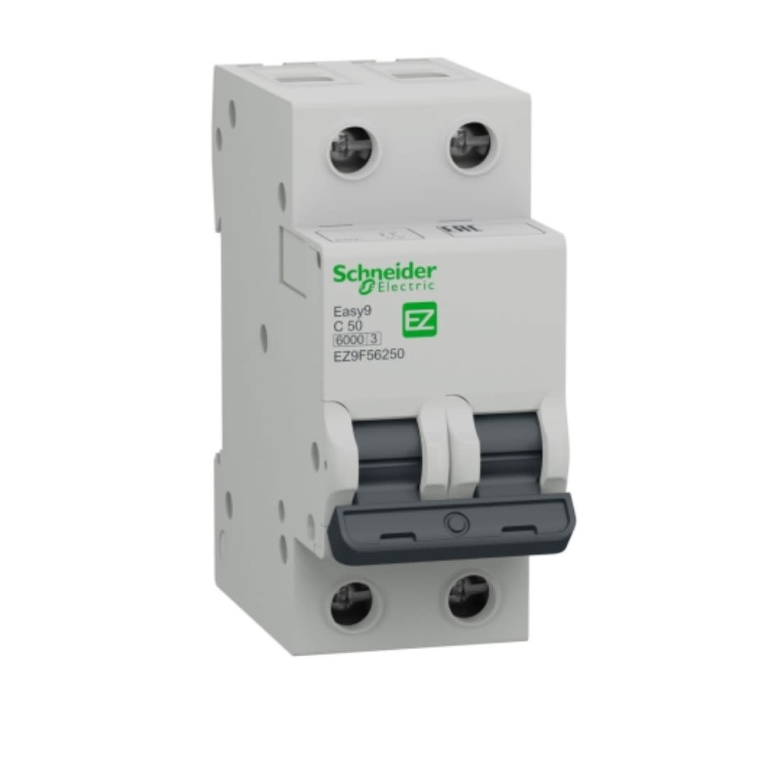 INTERRUPTOR TERMOMAGNETICO 2X50A 10KA/6KA 240/480VAC EZ9F56250 SCHNEIDER ELECTRIC