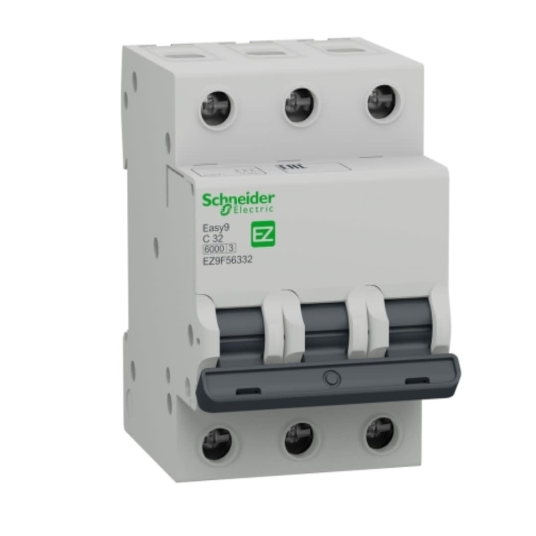 INTERRUPTOR TERMOMAGNETICO 3X32A 10KA/6KA 240/480VAC EZ9F56332 SCHNEIDER ELECTRIC