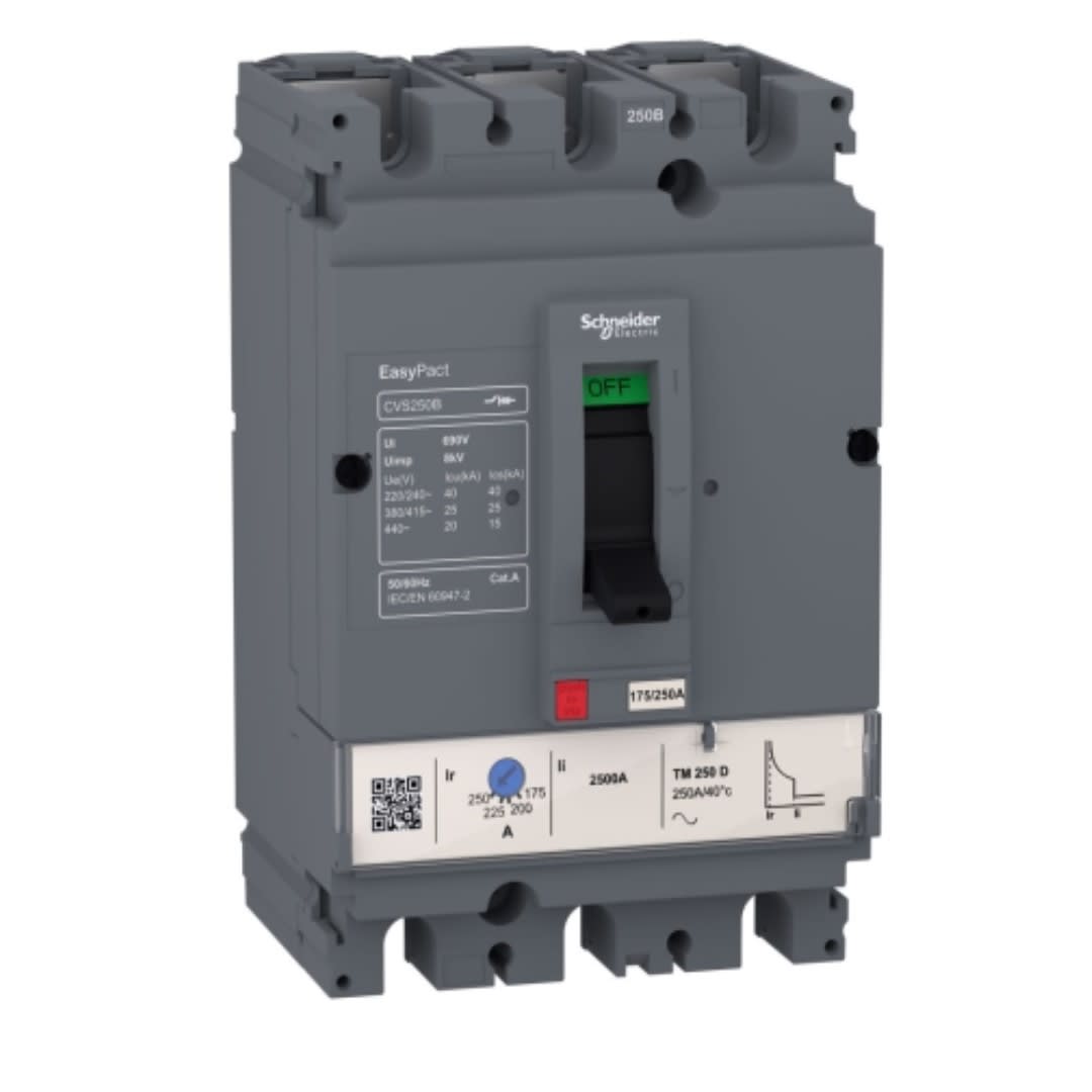 INTERRUPTOR TERMOMAGNETICO REGULABLE 3X175-250A (690V) 25/40KA 415/220V LV525303 SCHNEIDER ELECTRIC1