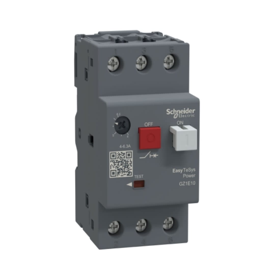 GUARDAMOTOR REGULABLE 4-6.3A 3P 100KA 415VAC GZ1E10 SCHNEIDER ELECTRIC