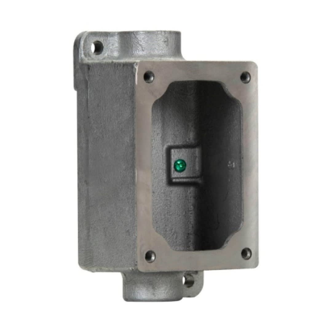 CAJA RECTANGULAR PARA INTERRUPTOR PULSADOR Y TOMACORRIENTE 2 SALIDAS 3/4'' CLASE 1 DIVISION 1 UL EDSC271 SA CROUSE HINDS