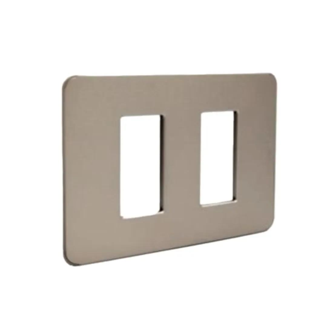 PLACA 1+1 MODULO SIN SOPORTE PERLA ALUMINIO MATIX GO JA4803M2AP BTICINO1