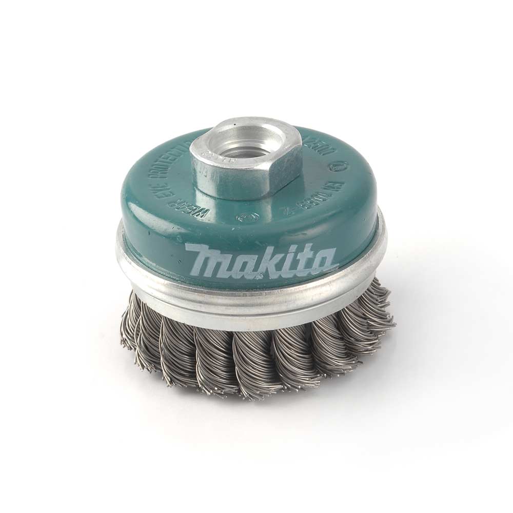 GRATA DE COPA TRENZADA REFORZADA 2X60MM ACERO GRIS MAKITA