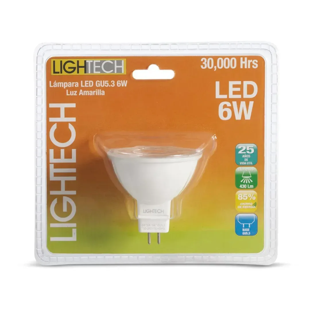 DICROICO LED GU5.3 6W LUZ CALIDA LIGHTECH3