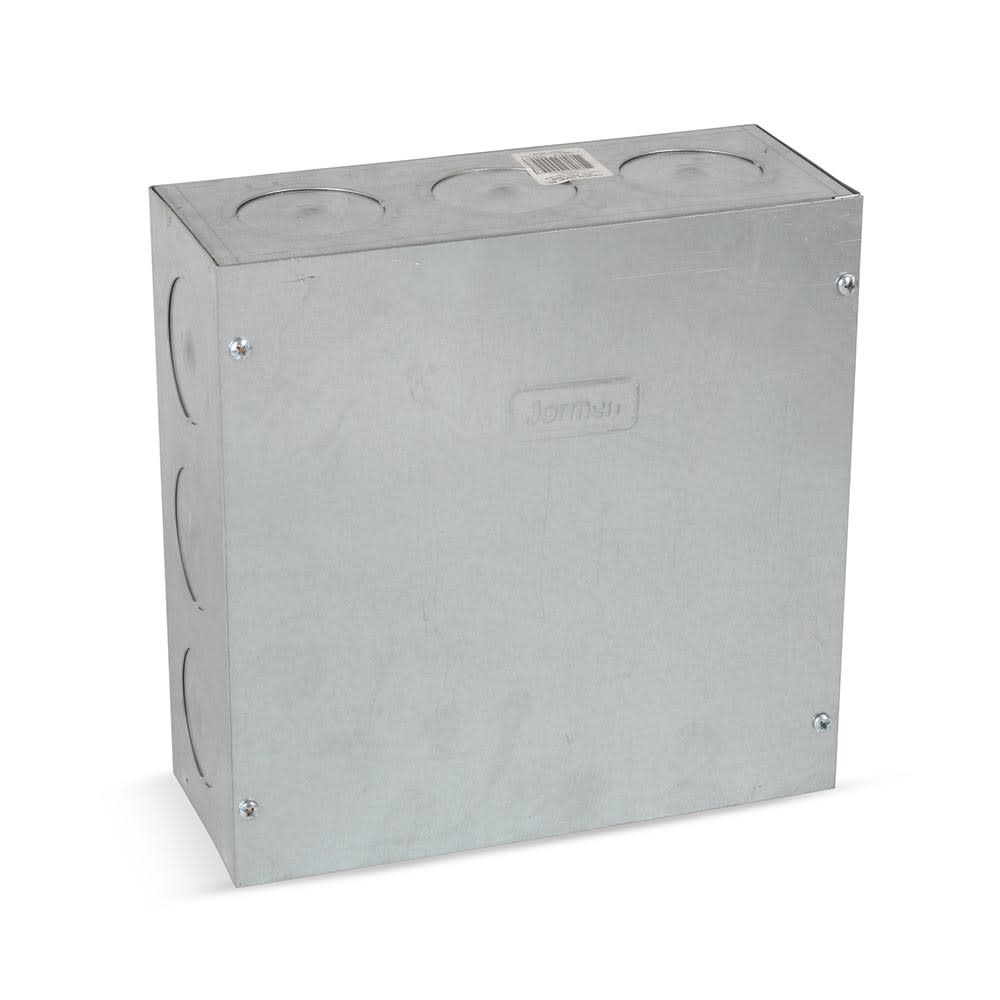 CAJA DE PASO METALICA LIVIANA 10X10X4'' PLATA 0.9MM JORMEN