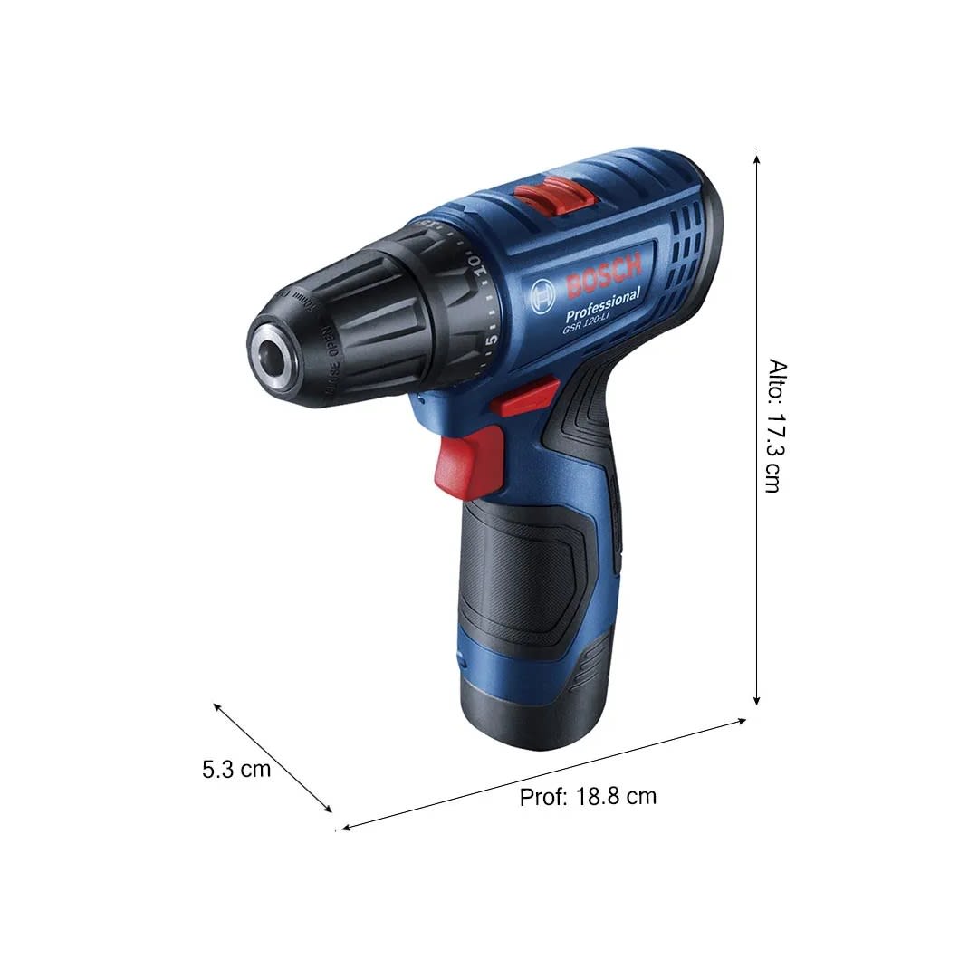 TALADRO ATORNILLADOR GSR 120-LI 2 BATERIAS + 23 ACCESORIOS + MALETIN BOSCH8