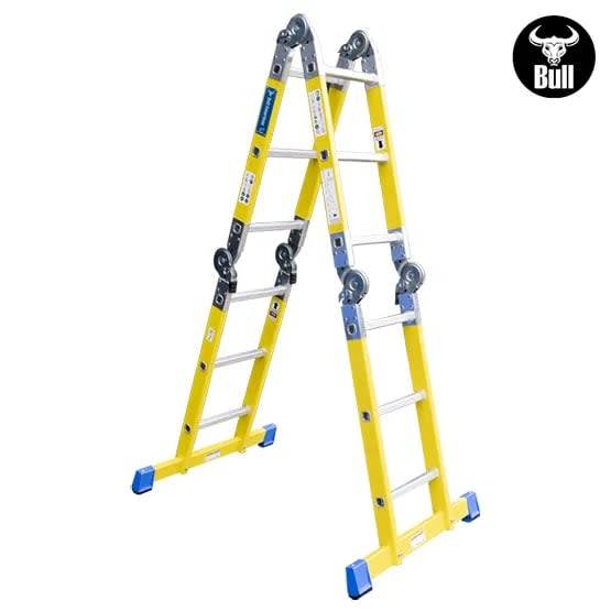 ESCALERA FIBRA MULTIUSOS + PLATAFORMA 12 PASOS 150KG FM150-12IA+ PASOS AMERICAN BULL3